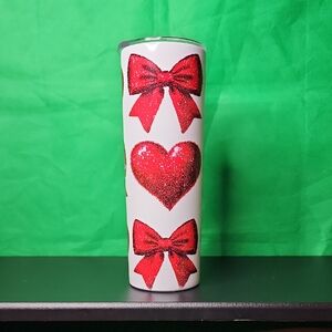 Red Bow and Heart Tumbler